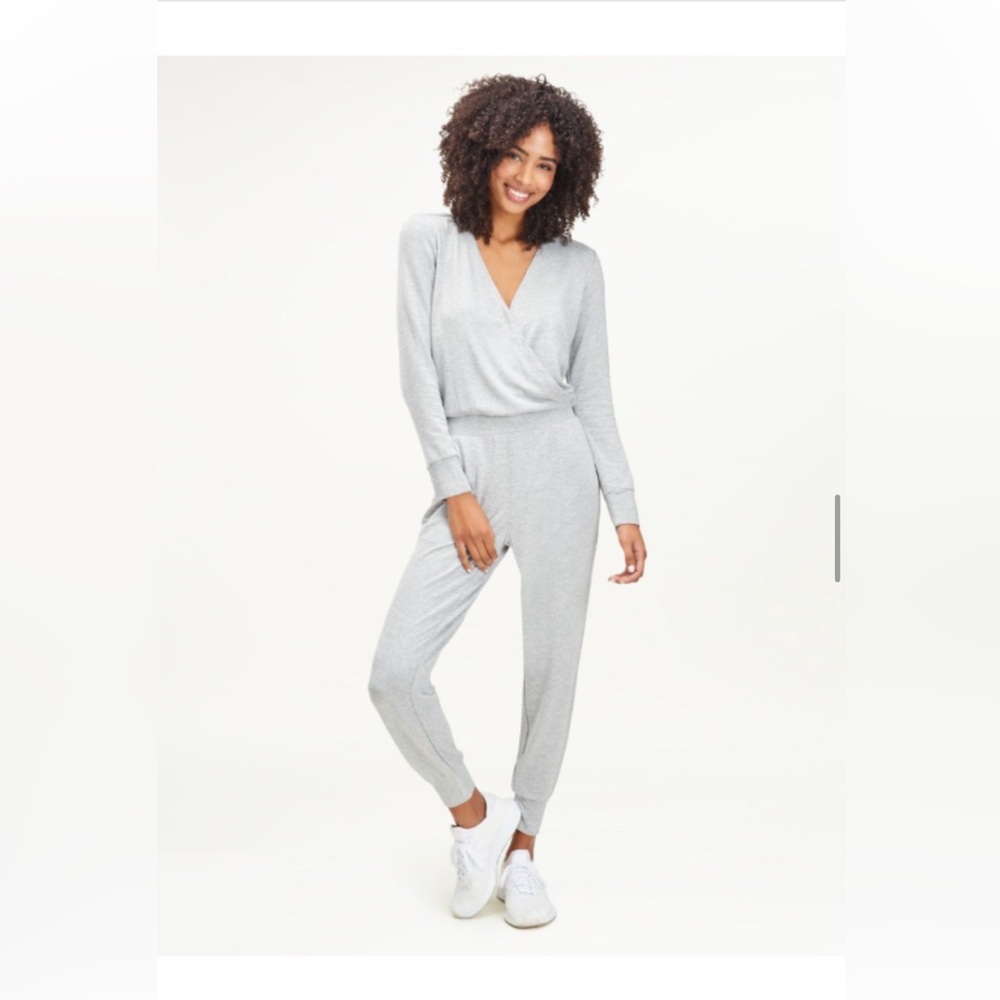 Splendid Supersoft Rib Surplice Jumpsuit